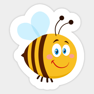 Cute Bee Cartoon Character Sticker